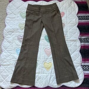 Bebe Liv Fit vintage 2000’s wool flare plaid pants made in USA size 6